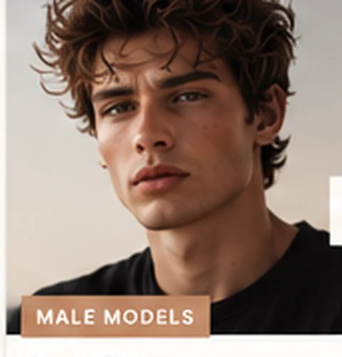 AI-generated editorial portrait representing fictional model Noah Bennett